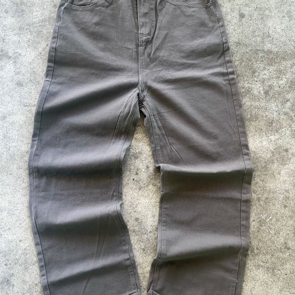 Coffee Faded Baggy Denim Pants